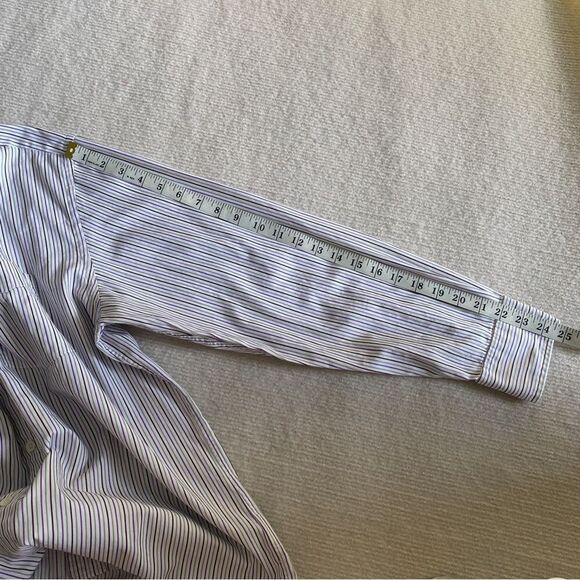 Faconnable Long Sleeve Striped Button Down Dress Shirt Casual and Formal - Picture 6 of 7